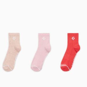 Converse 3-PK Confetti Embroidered Quarter Socks